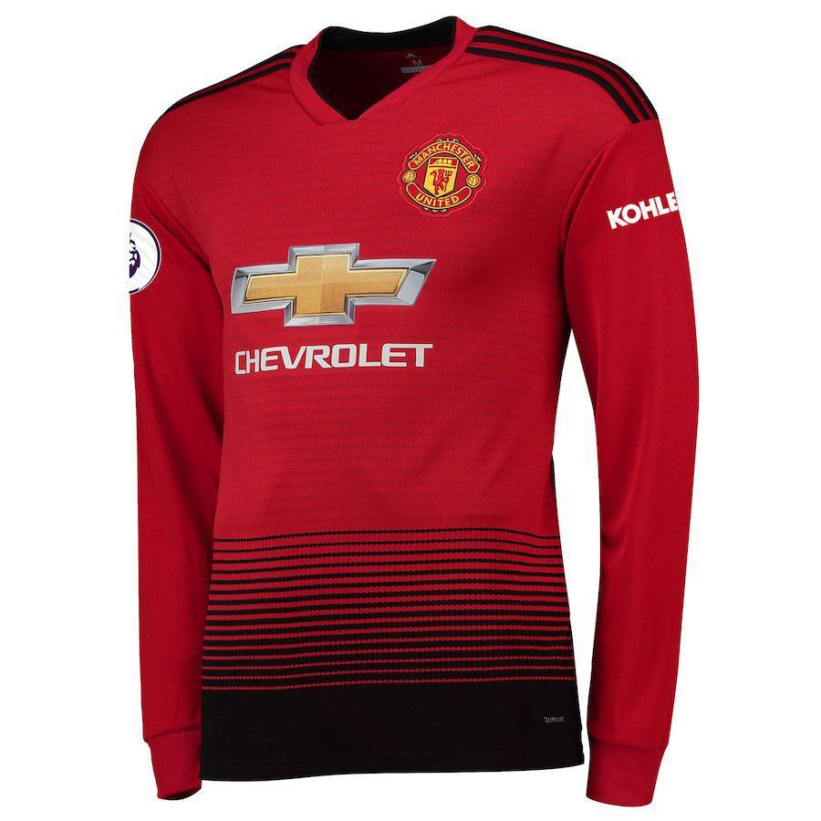 Manchester United Pogba Home Long Sleeve Jersey 2018/19