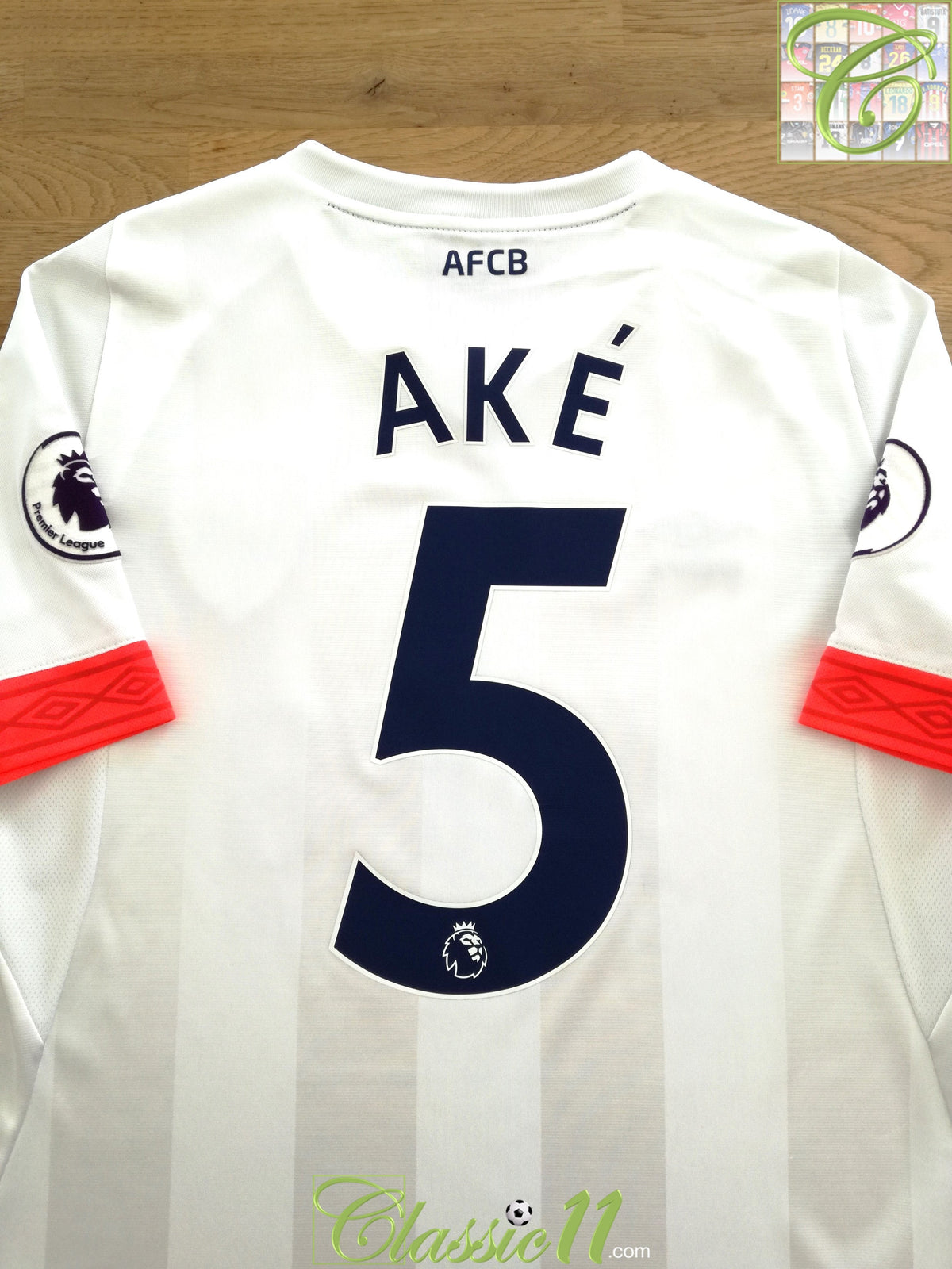 2018/19 Bournemouth Away Premier League Football Shirt Aké #5 (S)
